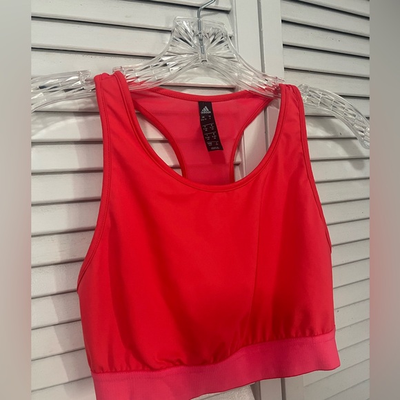 Adidas Adult Small Racerback Sports Bra in a Cheerful Coral 😊 - Picture 1 of 4